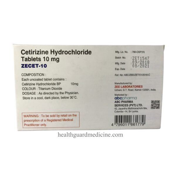 ZECET-10 ( Cetirizine Hydrochloride Tablets )